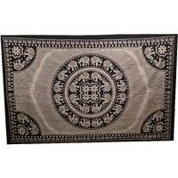 Purpledip Cotton Bed Cover Wall Poster Beach Throw 'Elephant Parade': Bohemian Hanging Tapestry (20060)