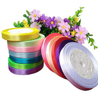 Diy Crafts Design # No 2, Pack Of 12 Colors Silk Ribbon, Satin Ribbons, 12 Colors Silk Ribbon Fabric Ribbon Polyester Ribbon Roll(Design # No 2, Pack Of 12 Colors Silk Ribbon)