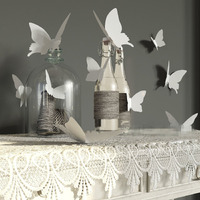 Jaamso Royals White 3D Butterflies Home Decor And Wall Decor Wall Sticker Combo Pack Of 12 Piece (13 Cm X 15 Cm, 3D Butterflies Craft)