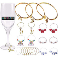 Diy Crafts 20 Pcs, 30Mm Silver Small #12, Wine Glass Charm Rings Open Earring Beading Hoop Party Favor For Beading & Jewellery-Making Silver/Gol (20 Pcs, 30Mm Silver Small #12)