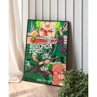 Since 7 Store One Piece Roronoa Zoro Framed Poster For Gifting/For Room Decor/For Anime Fans / A3 / A4 / Wall Art/Birthday Gift (A3, White)