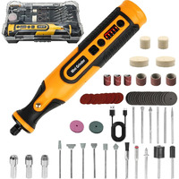 Serplex Electric Engraving Pen Kit With 58Pcs Accessories, 7.2V Cordless Drill Machine, 5 Variable Speed 8000-28000Rpm, 1100Mah Led Rechargeable Engraving Pen For Wood, Stone, Metal, Jewelry