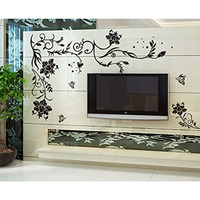Decals Design 'Butterflies Corner' Wall Sticker (Pvc Vinyl, 90 Cm X 60 Cm, Multicolour)