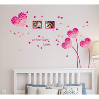 Decals Design 'Heart Shaped Flowers With Blowing Petals' Wall Decal (Pvc Vinyl, 70 Cm X 50 Cm X 70 Cm, Multicolour)