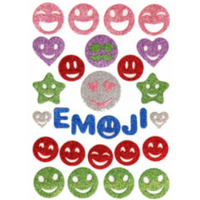 Oras Eva Foam Glitter Smileys/Emojis Self Adhesive Stickers For Kids, Children Learning Or Art & Craft, Set Of 3