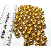 Get-Set-Go! Golden Color Plastic Beads (200 Pcs) For Jewellery Making, Arts And Crafts Work, Necklace, Bracelet Earring Diy Kit (8Mm-Ball)