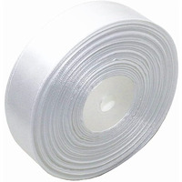 Aakriti Viscose Satin Ribbon Roll, 1 Inch Wide 50 Yard Length Dyable Ribbon For Wedding, Party Decoration, Diy Hair Accessories, Sewing, Gift Wrapping, Invitation Embellishments (White)