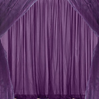1Iam 4Pcs Purple Decoration Net Curtains - Large Size, Stitched With Ribbon, Nylon Made, Reusable, Soft, Wrinkled Free, 8.5X5Ft Each, Backdrop Net For Birthday, Anniversary Party Decoration