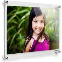 Bigimall Acrylic Sandwich Sheet Board For Display Ads Posters Pictures Information (Transparent - 10 X 14 Inches)
