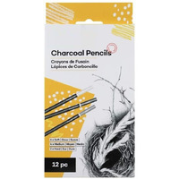 Artbee Complete Set Of Charcoal Pencil With 12 Charcoal Pencils In The Package Including: 6 Soft Pencils, 4 Pencils Of Medium And 2 Hard Pencils