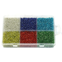 Beadsnfashion Silver Line Glass Seed Beads Diy Kit For Jewellery Making, Beading, Embroidery And Art And Crafts, Size 11/0 (2Mm)