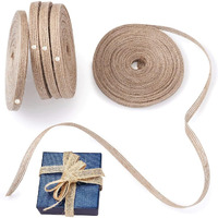 Patpat 5 Rolls Jute Burlap Ribbon,3.94 Inches Creative Jute Cloth Roll Rope For Craft Ribbons For Gift Wrapping,Event & Wedding Decorations Gift Packing Materials Natural Fabric Roll Craft