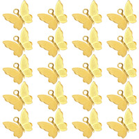 Heallily 50Pcs Butterfly Charms Alloy Butterfly Pendant Bracelet Pendant Charms For Jewelry Necklace Bracelet Earring Crafting Accessory Golden