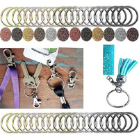 Diy Crafts 50 Only Kerings, Swivel Clasps Metal Lanyard Snap Hook Lobster Claw Clasps Keychain Rings Open Rings Eye Screws Pins For Jewelry Crafts (50 Only Kerings, Antique Gold)