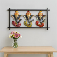 Rsn 3 Lord Ganesh Playing Music Metal Wall Decor/Wall Sculpture/Wall Hanging For Home Decoration (Size 24X12 Inch)
