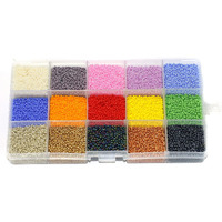 Beadsnfashion 15 Color Preciosa Seed Beads Kit - Opaque, Metallic & Ceylonese, Size 11/0 (2Mm), Includes Storage Box & 12M Nylon Thread For Jewelry Making, Beading, Embroidery, And Crafts
