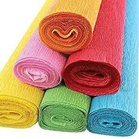 Sejascollections |Set Of 6, Multicolor| Best Quality Crepe / Wrinkled Paper Rolls, For Diy Flower Making And Wrapping, Size (20" * 8 Feets) Each, Gsm 75 Gsm Craft Paper (Set Of 6, Red, Blue, Yellow, Orange, Green, Pink)