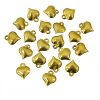 Embroiderymaterial Heart Shape Metal Charms Jewellery Findings For Jewellery Making (20 Pieces, 8X10 Mm)