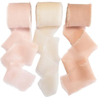 Palay 3 Rolls Chiffon Ribbons Fringe Fabric Silk-Like Ribbons For Gifts Wrapping, Wedding Invitations, Party Decor, Bridal Bouquets, Diy Crafts - 1.5" X7Yd Per Roll