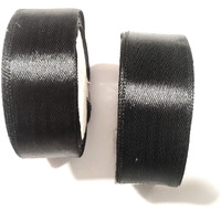 Omx 25Mm Black Satin Ribbon For Birthdays Gift Wrapping/Flower Making Ribbon/Party Decoration Ribbon/Bow Makink Ribbon, Qty : 5 Rolls : (Total 40 Mtr, 8 Mtr In 1 Roll), Size - 1 Inch Width