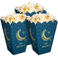 Festiko Set Of 10 Pcs Eid Mubarak Popcorn Boxes (Blue), Popcorn Boxes For Ramadan, Ramadan Decoration Items, Eid Decoration Items, Eid/Ramadan Party Supplies