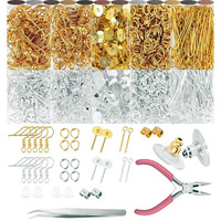 Diy Crafts 500 Gram, Silver, Earring Making Kit, Earring Making Supplies Earring Hooks, Earring Posts, Earring Backs, Jump Rings, Eye Pin Jewelry Pliers Tool For (500 Gram, Silver)
