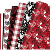 Hasthip 12 Sheet Valentine's Day Gift Wrapper Sheets, Wrapping Paper For Gift Packing - Heart, Love Design Gift Wrap Gift Packing Material For Birthday, Wedding, Anniversary, 26.7X16.7Inches