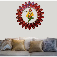 Anshika International Metal Metal Krishna Wall Decor/Hanging/Home Decor For Living Room Size-22 Inch - Multicolor