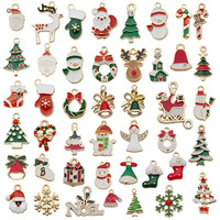 Sannidhi 50Pcs Christmas Charms Pendants Kit Assorted Cartoon Gold Plated Enamel Pendant For Necklace Bracelet Jewelry Making Charms And Diy