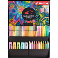 Stabilo Art Creative Set Pastel - Pack Of 50 - Highlighters, Multi-Talent Pens, Watercolour Colouring Pencils, Fineliner & Premium Felt Tip Pens