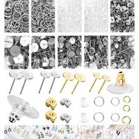 Diy Crafts 50X Sets, Silver Medium Post & Back Sets, Hypoallergenic Earring Posts And Backs, Steel Earring Making Kit Earring Posts Studs, Earring Backs, (50X Sets, Silver Medium Post & Back Sets)