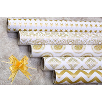 Ofixo (Md-102) Gift Wrapping Paper, Gift Paper, Roll, Gift Papers Sheets, Gift Cover Rapping Paper, Gift Packing Paper Sheet For Gift Packing (Mix Design - Pack Of 6 With 6 Ribbon & 6 Sticker)