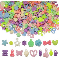 Indikonb Matte Charms And Beads Set - Fun Shapes For Kids' Jewelry Making, Multicolour Pack Of Assorted 250 Beads