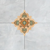 Jaamso Royals Cream Mosaic Tiles Sticker Floor Sticker, Kitchen Bathroom Self-Adhesive Pvc Waterproof Wall Sticker(30 Cm X 45 Cm)