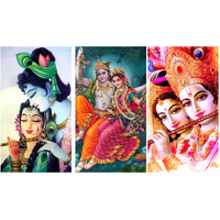 Sticker Yard Krishna Posters Kids Room, Hall, Kitchen, Living Room,Bedroom Vinyl Wall Sticker,Multicolor (Standard Size -96X18Cm)