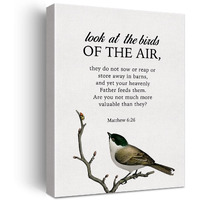 Lexsivo Bird Of The Air Canvas Wall Art, 12X15, Framed, Modern, Ready To Hang, Christian Gift For Home, Office, Bedroom, Living Room