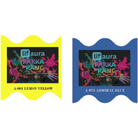 Prokart Lifaura Pakka Rang Fabric Permanent Dye Color Kit Pack Of 6 Sachets (5G Each 30G Pack) With 30G Dyfixershadea-001 Lemon Yellow01 & Jeans Blue25 Each Color 3 Sachets