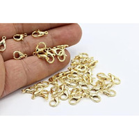 Beadsnfashion 25 Pcs 12Mm Metal Lobster Clasps  Golden Finish Jewellery Findings & Fasteners For Jewelry Making