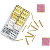 Diy Crafts Pack Of 15X Pcs, Gold, Mixed Color 20Mm And 25Mm Assorted Sizes Of Mixed Color Ribbon Clamp End Crimps Sets In Box For Jewelry Maki (Pack Of 15X Pcs, Gold)