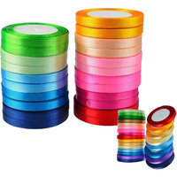 Diy Crafts 40Mtr Mix Color, 1St Image Random, Polyester Non Fading Woven Ribbon For Floral Arrangement Double Face Light Yellow Ribbon As (40Mtr Mix Color, 1St Image Random)