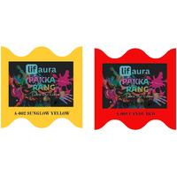 Prokart Lifaura Pakka Rang Fabric Permanent Dye Color Kit Pack Of 6 Sachets (5G Each 30G Pack) With 30G Dyfixershadea-002 Golden Yellow02 & Red04 Each Color 3 Sachets
