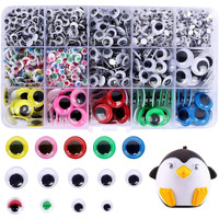 Hasthip 1500Pcs Googly Eyes For Craft, Self-Adhesive Wiggle Eyes Stickers Kit, Assorted Colors & Sizes Funny Plastic Googly Eyes For Diy Silly Sock Puppets Doll Toy
