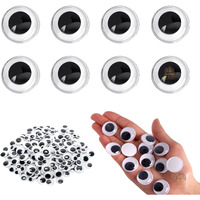 Den Decoration Premium Black Wiggle Googly Eyes Round Plastic For Craft (8Mm 120 Pieces)
