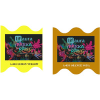 Prokart Lifaura Pakka Rang Fabric Permanent Dye Color Kit Pack Of 6 Sachets (5G Each 30G Pack) With 30G Dyfixershadea-001 Lemon Yellow01 & Dusty Orange26 Each Color 3 Sachets
