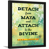 Chaka Chaundh - Bhagavad Gita Quotes Wall Frame - Gita Quotes Wall Poster - Krishna Quotes Wall Frames - Krishna Quotes Wall Poster - (14 X 11 Inches) (Detach From Maya - Nature Green)