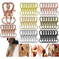 Diy Crafts Pack Of 20 Pcs, Silver, Pack Of 20 Pcs Swivel Clasps Lanyard Snap Hooks Metal Lanyard Keychain Hooks Keychain Clip Hooks Lobster Claw Clasps For Diy Jewelr (Pack Of 20 Pcs, Silver)