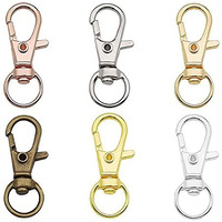 Diy Crafts Pack Of 10 Pcs, Chrome Silver, 32Mm Metal Lobster Claw Clasps Swivel Lanyards Trigger Snap Hooks Strap For Keychain Key Rings Connector Diy Bags Art Cra(Pack Of 10 Pcs, Chrome Silver)