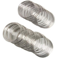 Diy Crafts Design # No 2, Pack Of 200 Pcs, Jewelry Wire, Silvertone Memory Beading Wire Bracelet Rigid Steel For Wire Wrap (Pack O (Design # No 2, Pack Of 200 Pcs)