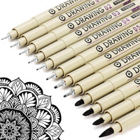 4Myl Fineliner Pens 12 Pack Black - Waterproof Archival Ink Pens, Technical Drawing Pens No Bleed, Calligraphy Pens, Fine Point Art Pens For Journaling, Sketching, Writing, Anime & Outlining