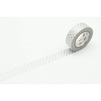 Mt Washi Masking Tape Polka Dots, 15 Mm X 10 Mtrs Shade - Silver, (Pack Of 1)